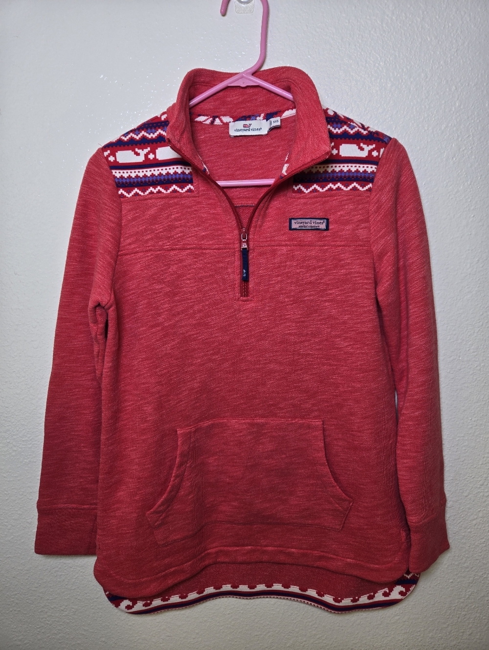 Vineyard Vines  1/4 zip Pullover Whale Graphic Kangaroo Pocket XXS Womens